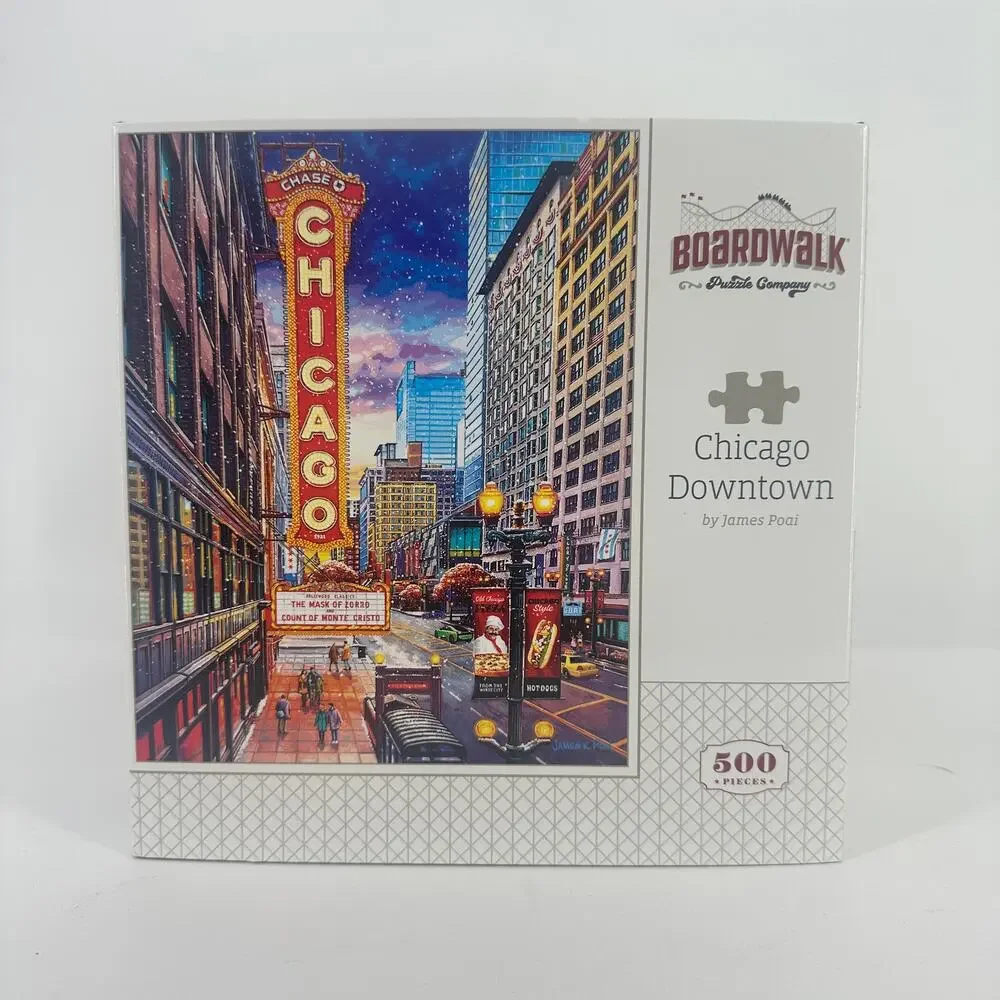 Boardwalk Downtown Chicago Theater District 500 Piece Jigsaw Puzzle Collectible